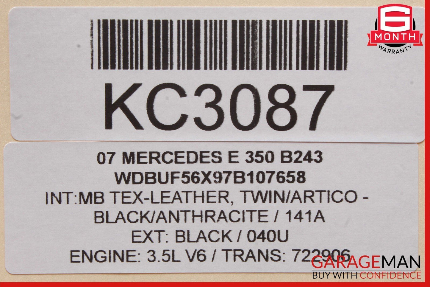 03-09 Mercedes W211 E350 E500 Rear Right Side Window Regulator Motor Unit OEM