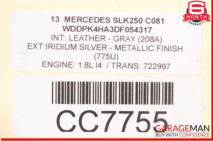 12-15 Mercedes R172 SLK250 1.8L Rear Differential Diff Axle Carrier 3.07 OEM