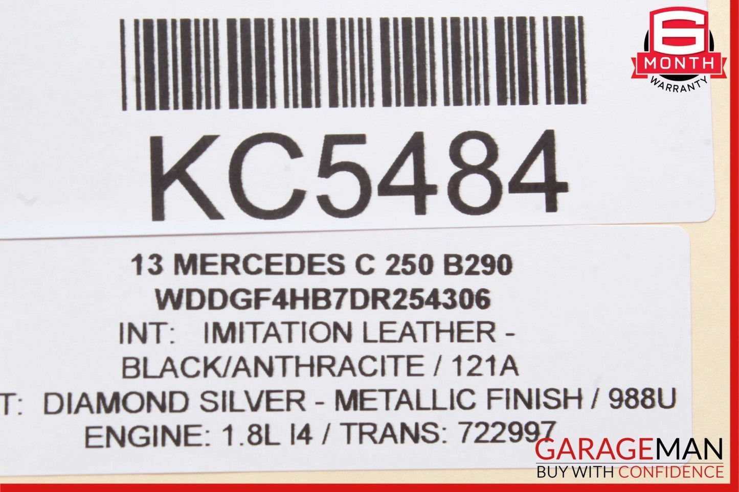 12-14 Mercedes W204 C250 Rear Right Side Exterior Door Handle Diamond Silver