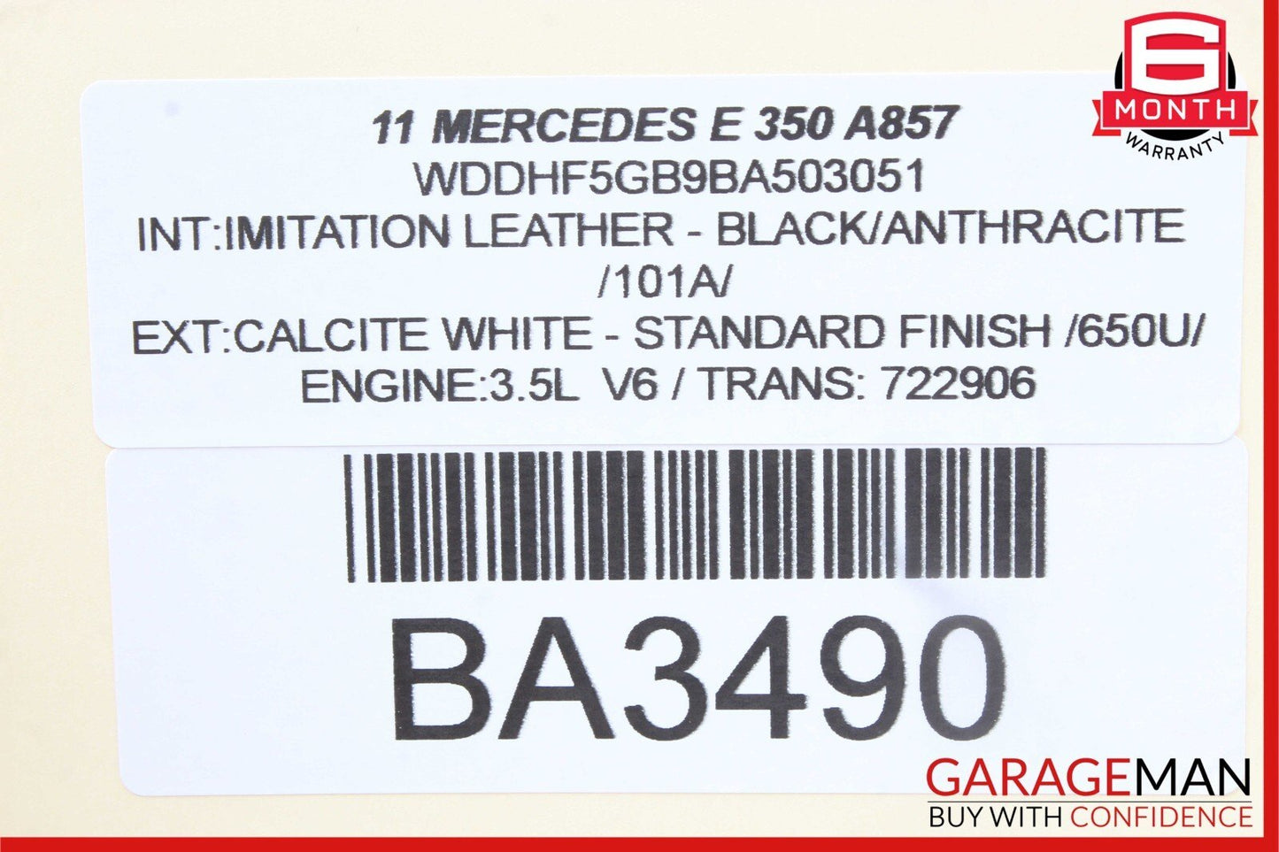08-16 Mercedes E350 E400 GLK350 C250 Rear Left Door Window Regulator Motor Unit