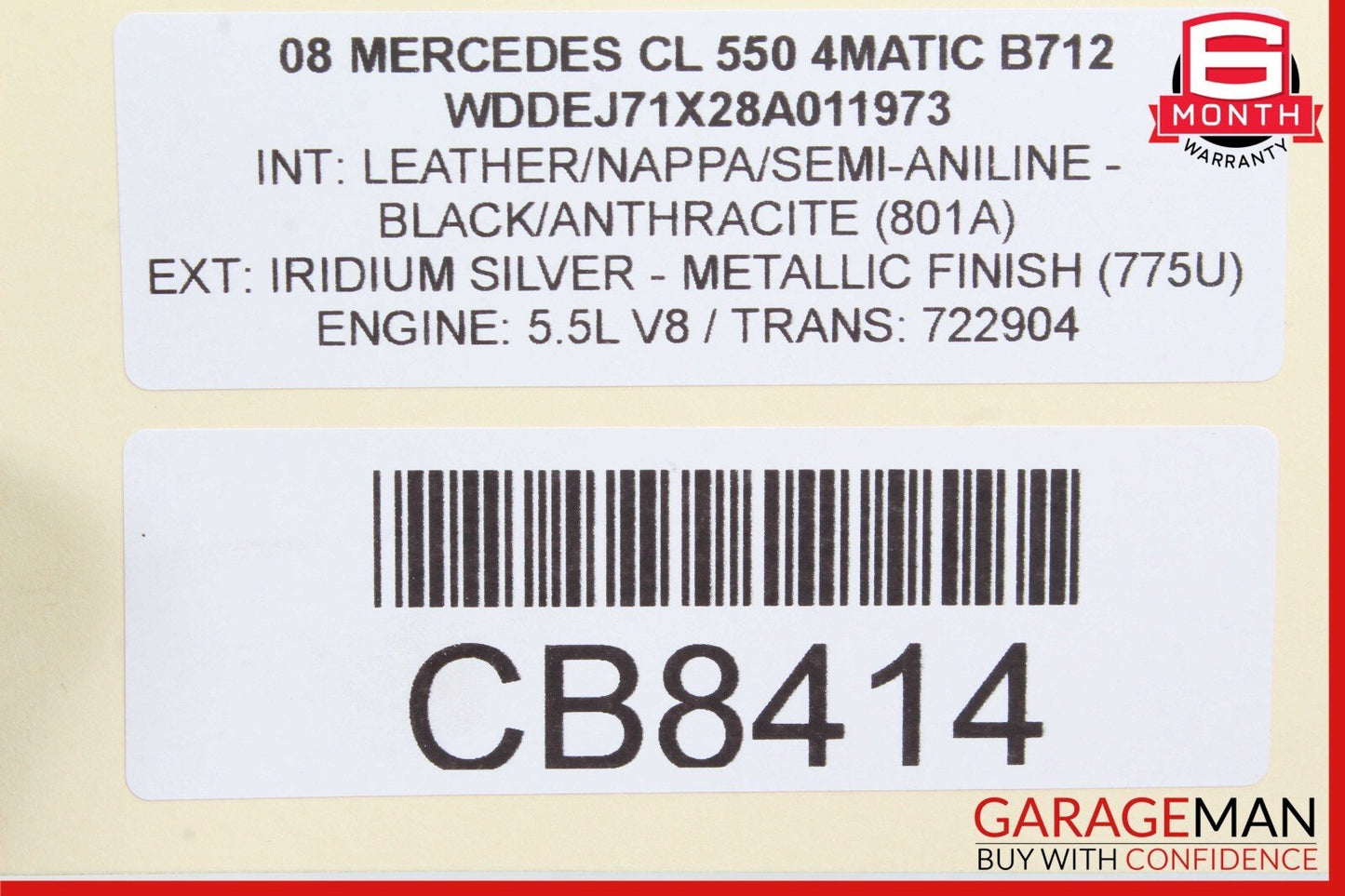 07-14 Mercedes W216 CL550 S500 S550 Dynamic Seats Seat Pressure Vacuum Tank OEM