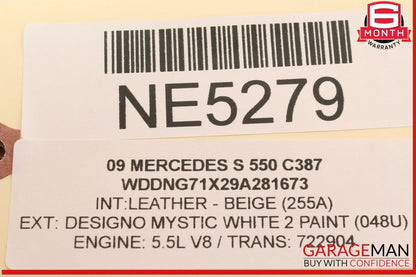 07-14 Mercedes W221 S550 S450 CL550 Trunk Lid Unlock Release Handle OEM