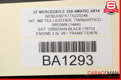 03-11 Mercedes W211 E350 Front Right Side Under Seat Control Module OEM