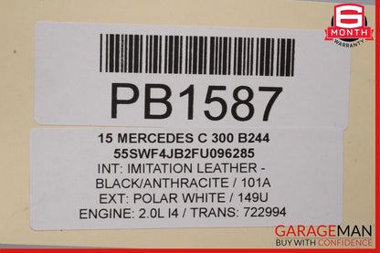 15-18 Mercedes W205 C300 C400 Front Right Side Lower Bottom Seat Cushion Black