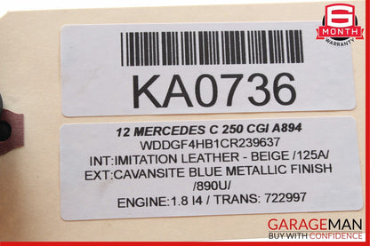 08-14 Mercedes W204 C250 Front Left Side Exterior Door Handle Assembly Blue OEM