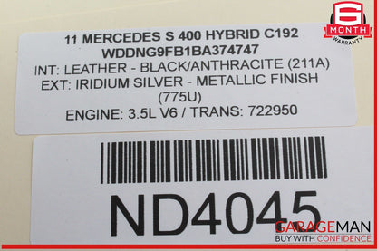 07-13 Mercedes W221 S400 Window Regulator Motor Front Left Side OEM