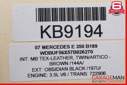 03-09 Mercedes W211 E500 E550 E63 Rear Left Side Window Regulator Motor Unit