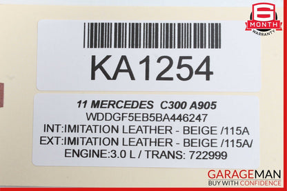 08-11 Mercedes W204 C250 C300 Front Right Side Interior Door Panel Beige OEM
