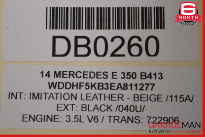 14-16 Mercedes W212 E350 E550 Front Left Side Interior Door Panel Cover Beige