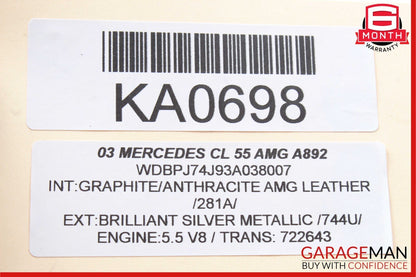 00-06 Mercedes W215 CL55 CL600 Door & Tweeter Speaker Right Passenger Side OEM