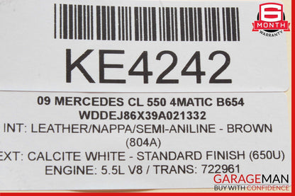 07-13 Mercedes W216 CL550 S63 AMG Dash A/C AC Air Vent Trim Right Side Brown