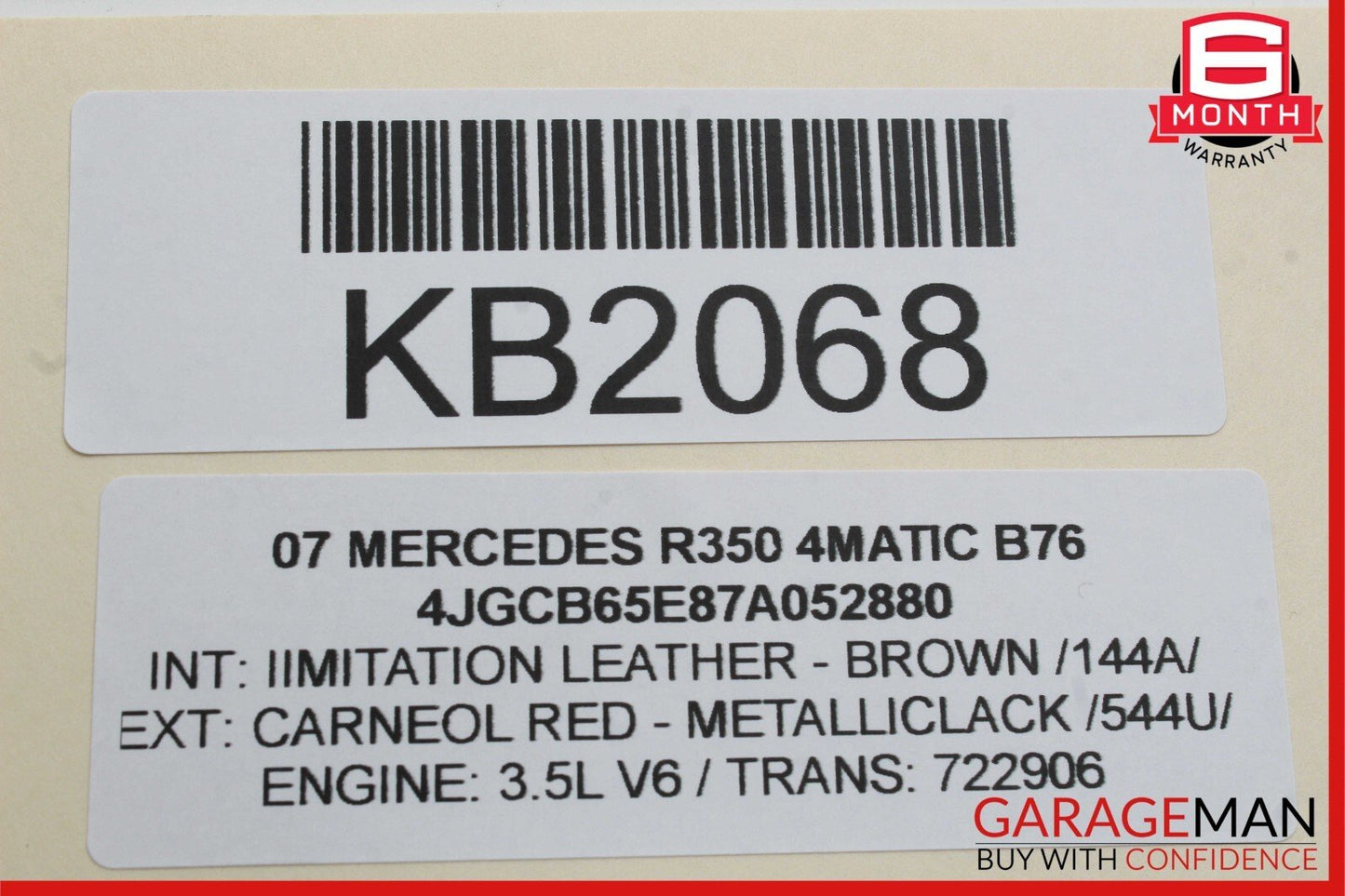 06-10 Mercedes W251 R350 R500 Front Right Side Mirror Door Rear View Red OEM