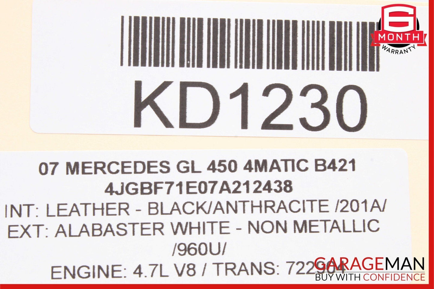 07-16 Mercedes X164 GL450 4MATIC GL320 3rd Third Row Seat Motor 1648201942 OEM