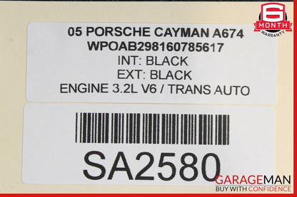 06-08 Porsche Cayman 987 Rear Trunk Glass Hatch Tail Gate Panel Assembly Black