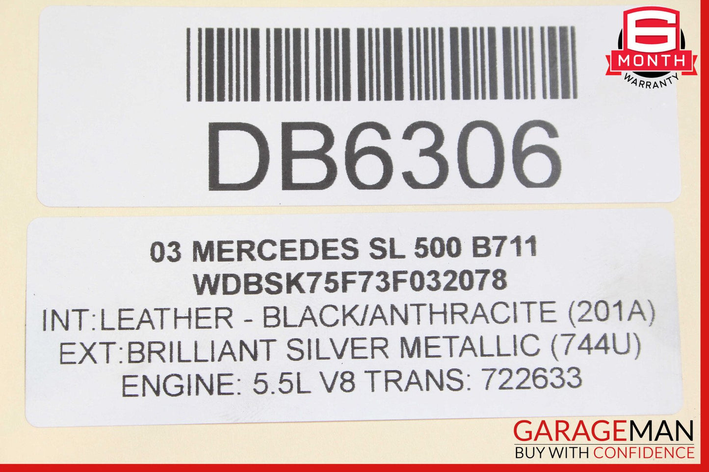 03-08 Mercedes R230 SL500 Front Hood Bonnet Vent Cover Assembly OEM
