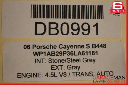 03-06 Porsche Cayenne 955 Front Right Passenger Side Exterior Door Shell Gray