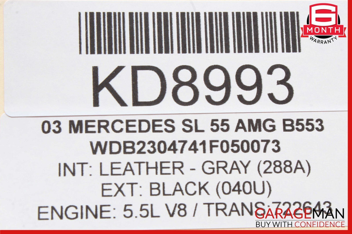 03-06 Mercedes R230 SL550 SL55 AMG Steering Column Control Switches Assy Black