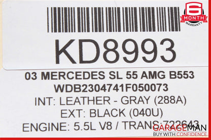 03-06 Mercedes R230 SL550 SL55 AMG Steering Column Control Switches Assy Black