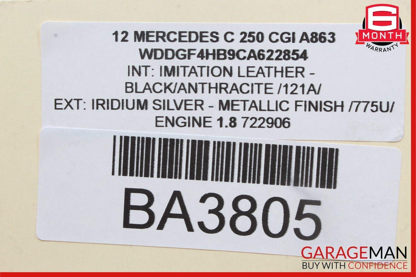 08-16 Mercedes GLK350 E350 C250 Rear Right Side Door Window Regulator Motor Unit