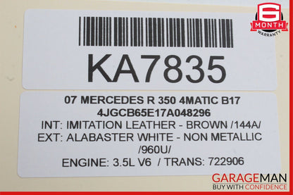 06-13 Mercedes W251 R350 GL450 Rear Left Quarter Window Regulator Motor Assembly