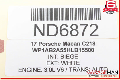 15-24 Porsche Macan 95B Rear Right Passenger Side Door Window Regulator Motor