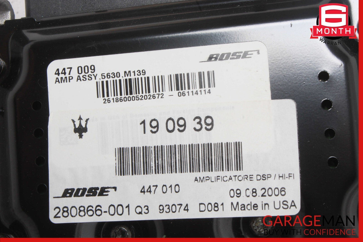 03-08 Maserati Quattroporte M139 Bose Audio Amplifier Amp 190939 OEM