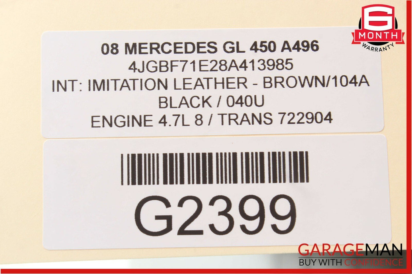 06-09 Mercedes X164 GL450 R350 ML550 Right Seat Weight Sensor Control Module