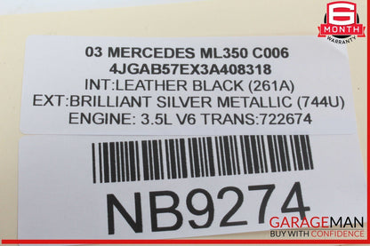 98-05 Mercedes W163 ML350 ML430 Dashboard Center A/C AC Air Vent Trim Black OEM