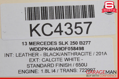 12-20 Mercedes R172 SLK250 SLK350 Seat Belt Seatbelt Retractor Right OEM