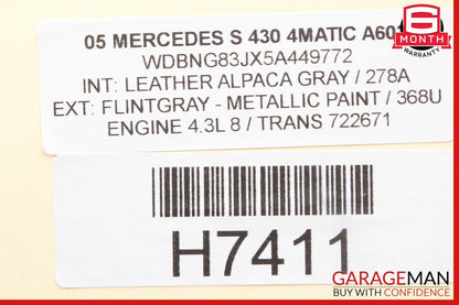 03-06 Mercedes S430 S500 Center Dash ESP Hazard Light Door Lock Switch Control