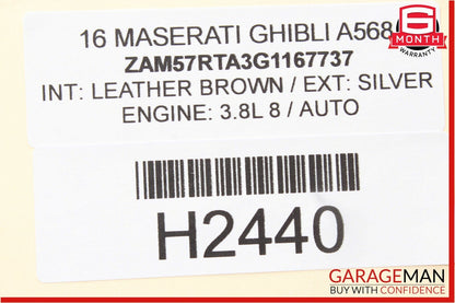 14-17 Maserati Ghibli Front Right Side Seat Adjustment Control Switch Module