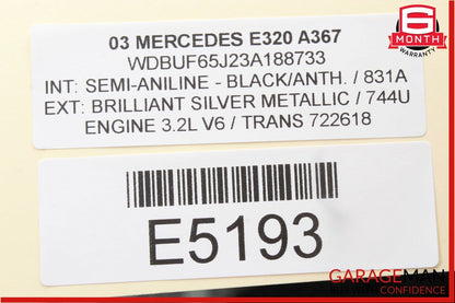 03-11 Mercedes W211 E320 CLS350 Rear Overhead Top Upper Dome Light Lamp Gray OEM