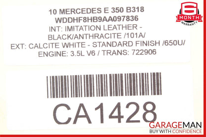 06-13 Mercedes W212 E350 Right Side Engine Motor Cylinder Head Valve Cover OEM