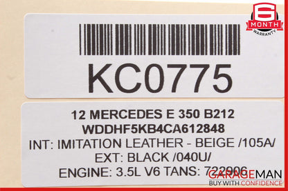 10-16 Mercedes W212 E350 E550 Rear Center Console Ash Tray Compartment Black