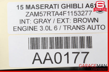 14-17 Maserati Ghibli S Rear Right & Left Suspension Coil Spring Absorber Set