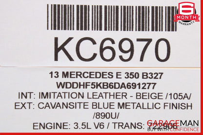 10-13 Mercedes W212 E350 E550 Rear or Front Right Side Exterior Door Handle Blue