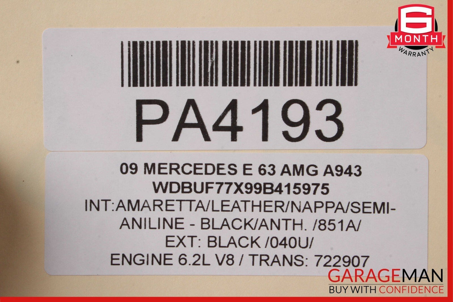 07-11 Mercedes W211 E63 CLS63 AMG Rear Prop Propeller Drive Shaft Driveshaft RWD