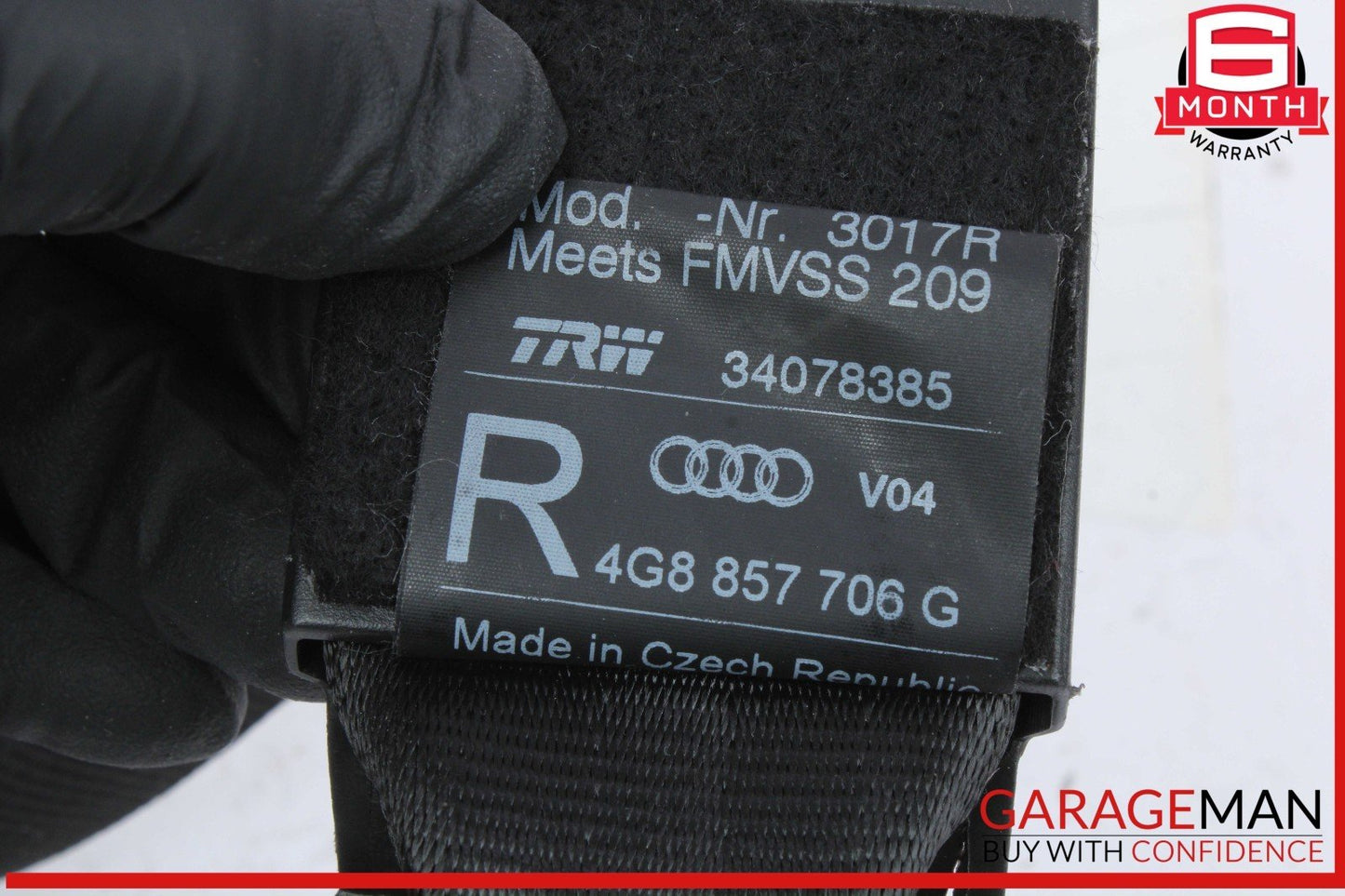 12-18 Audi A6 A7 Front Right Passenger Side Seat Belt Retractor Black OEM