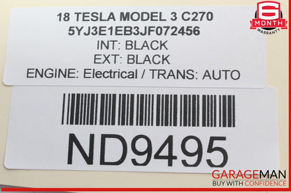 17-23 Tesla Model 3 Rear Left Driver Side Window Regulator Motor 403116C OEM