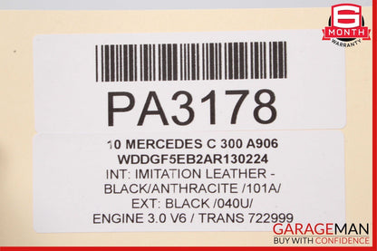 08-14 Mercedes W204 C300 Front Left Driver Side Top Upper Seat Cushion Black OEM