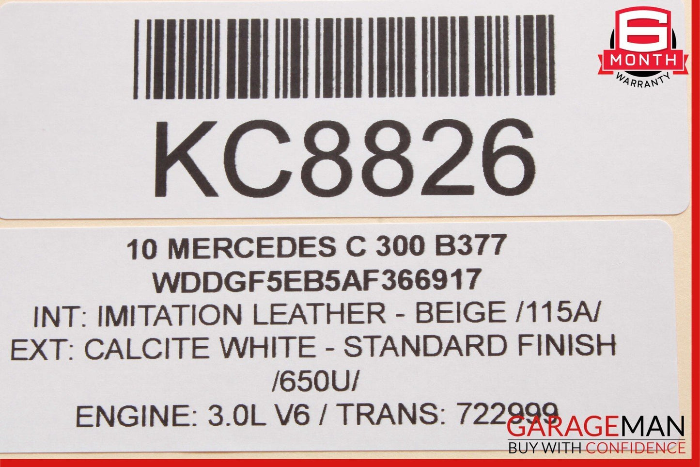 08-11 Mercedes W204 C300 Rear Left Driver Side Exterior Door Handle White OEM