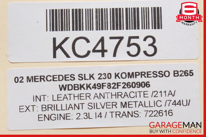 01-04 Mercedes R170 SLK230 Left Driver Side Exterior Door Handle OEM
