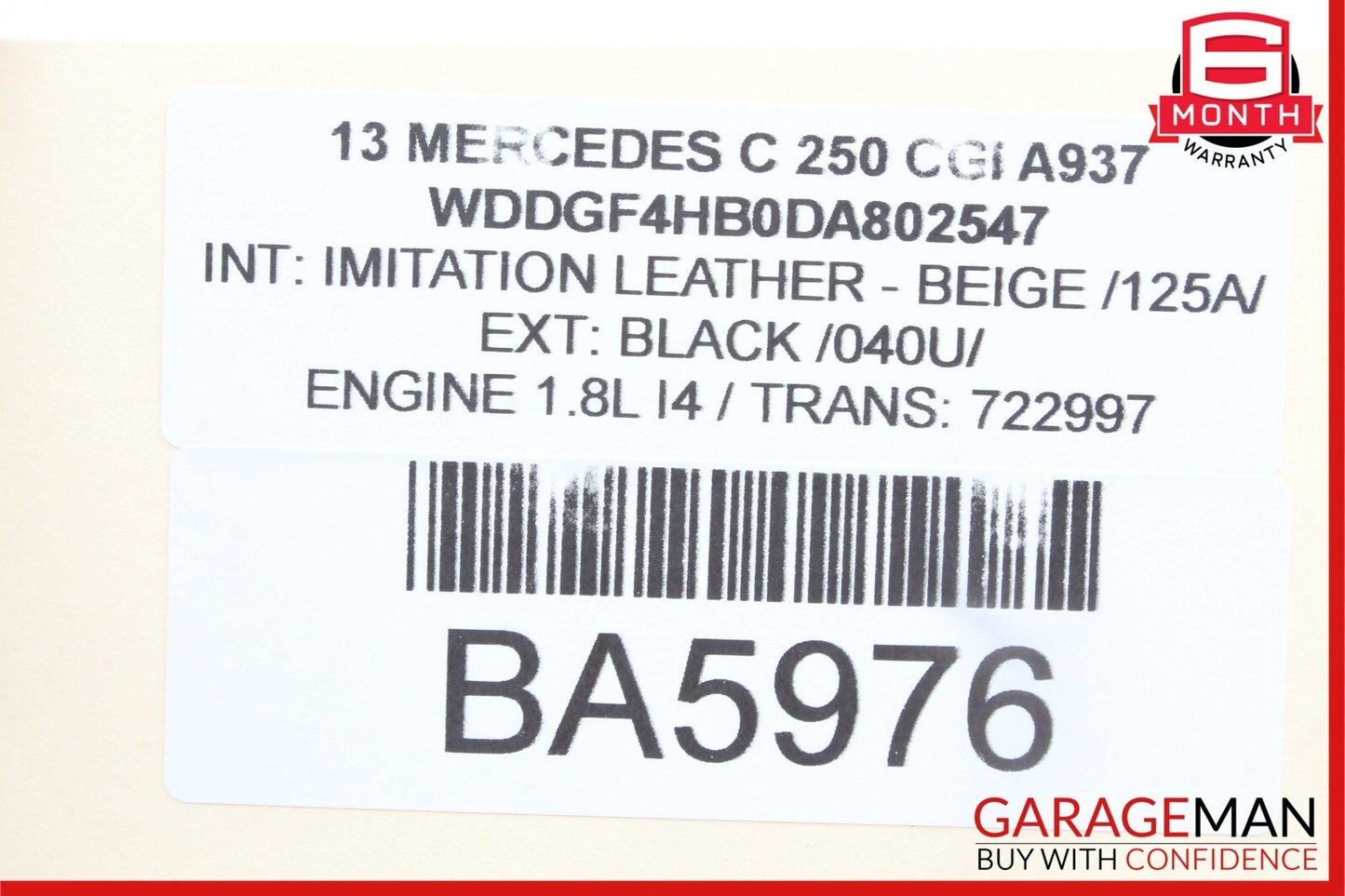 12-14 Mercedes W204 C250 Sedan Right Passenger Exterior Door Handle Assy Black
