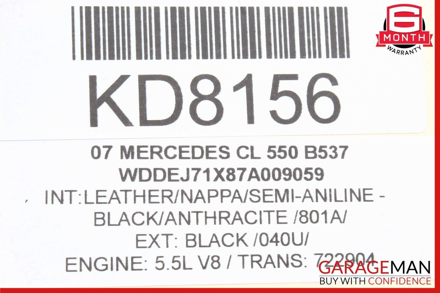 07-14 Mercedes W216 CL550 CL600 Right Passenger Side Door Handle Keyless Go OEM