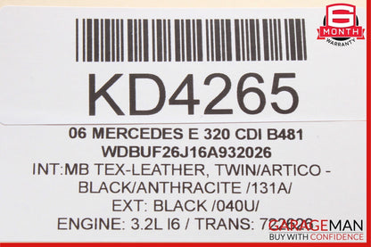 03-09 Mercedes W211 E320 Front Right Side Door Window Regulator Motor Unit