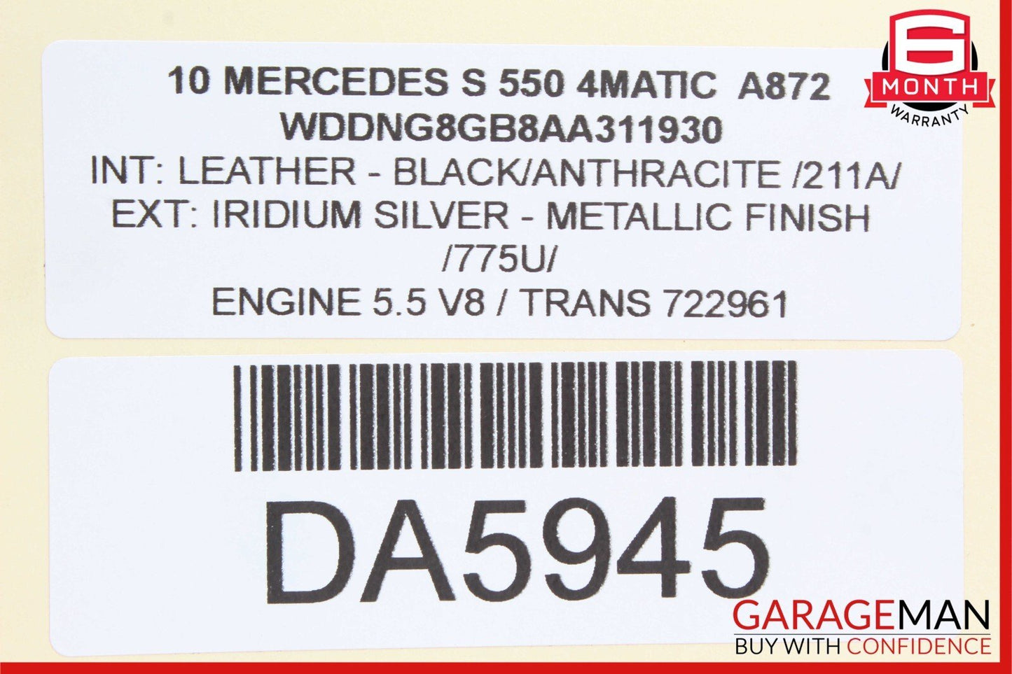 07-13 Mercedes W221 S550 Rear Left Side Exterior Door Handle Keyless Go OEM