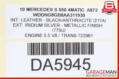07-13 Mercedes W221 S550 Rear Left Side Exterior Door Handle Keyless Go OEM