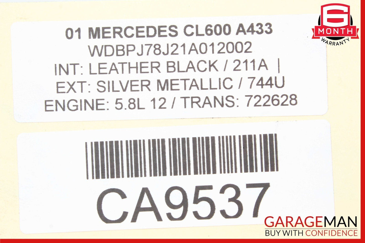 00-08 Mercedes CL600 CL55 AMG Pressure Relief Valve ABC Hydraulic Suspension