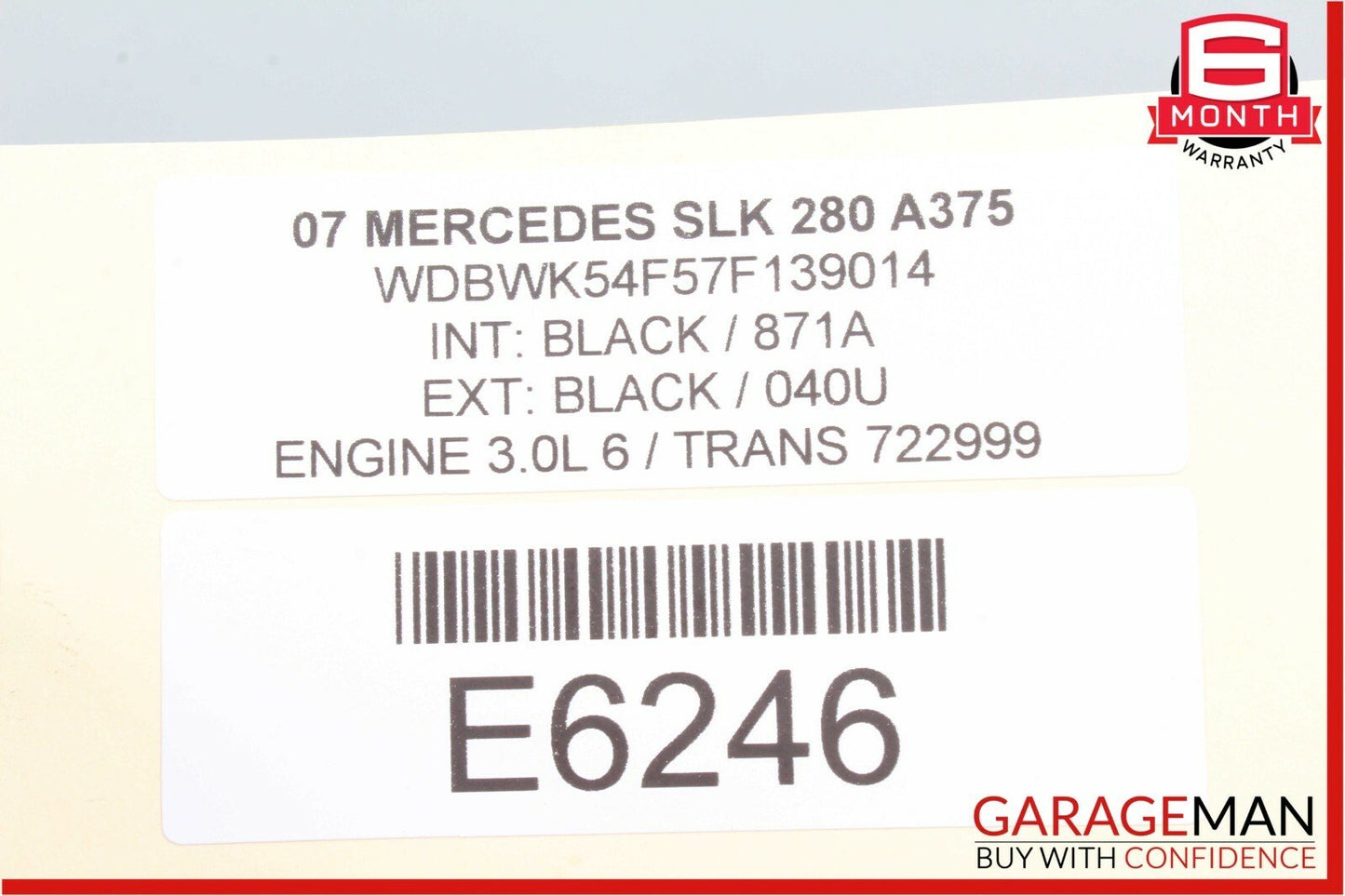 05-11 Mercedes R171 SLK280 SLK350 Front Right Side Door Window Regulator Motor