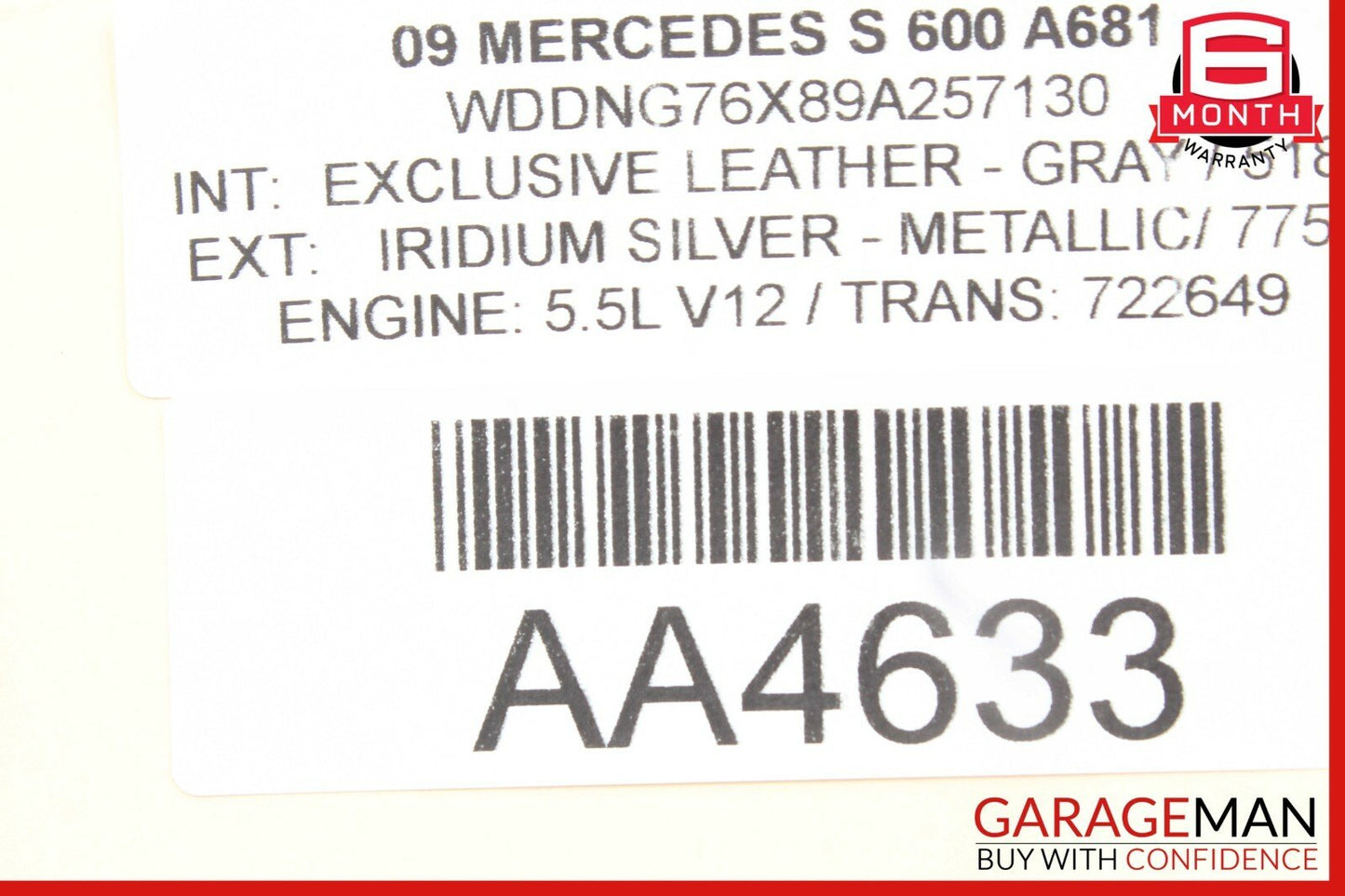 07-09 Mercedes W221 S550 S450 Front Left Side Interior Door Handle Black OEM